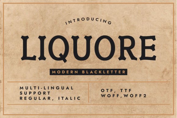 Liquore: A Bold Blackletter Font for Editorial Design and Content Branding